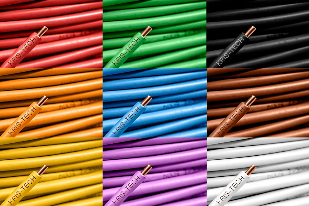 An image made from nine different colors of wire. KrisTech Wire