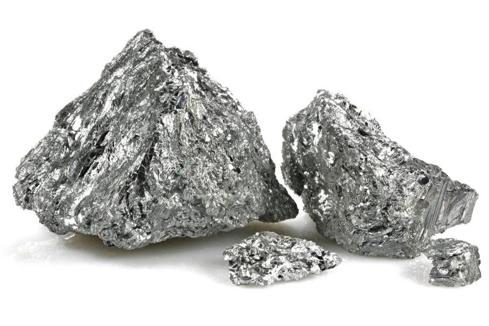 99.99% Fine Antimony Isolated on a White Background - KrisTech Wire (Photo via Shutterstock)