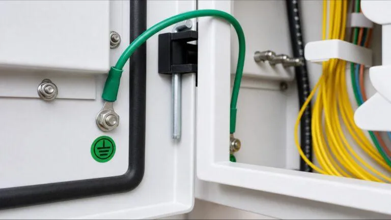 A green ground wire is secured to a metal box to create a safe ground for electricity. - KrisTech Wire (photo via Shutterstock)