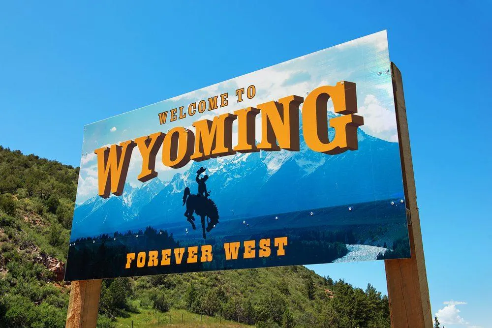 Wyoming Welcome Sign - KrisTech Wire (photo via Shutterstock)