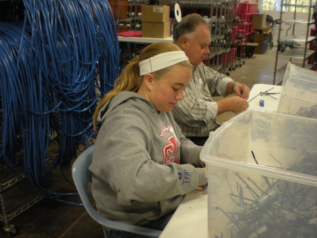 Volunteers working on the Water Purifiers