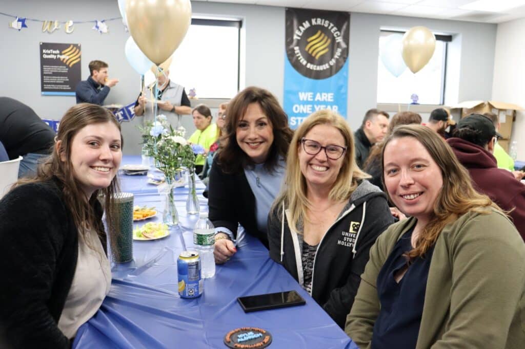 The customer service team at KrisTech Wire in Rome, NY, poses for a photo during Employee Appreciation Day. (Photo by Gino Geruntino)